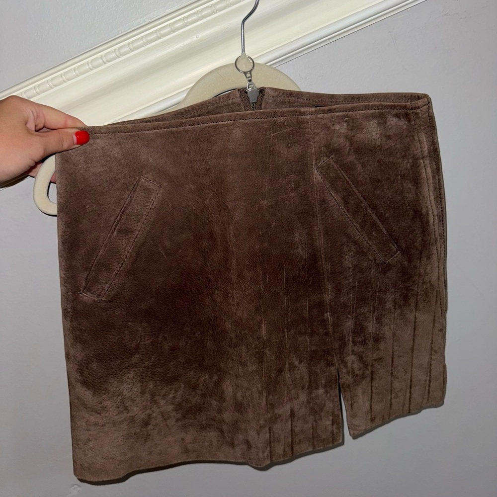 Blank NYC Tan Suede Skirt